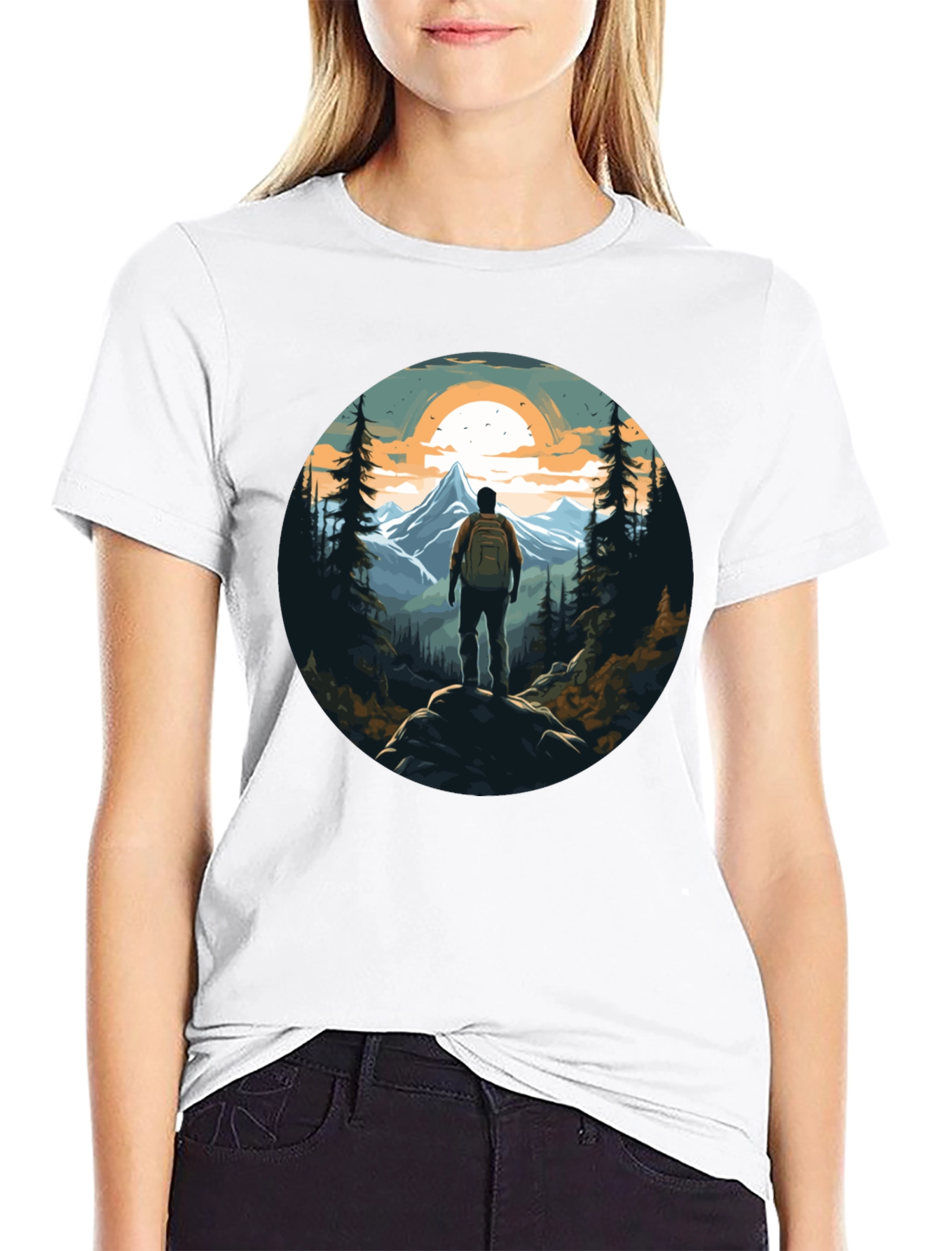 Mountain Hiker Graphic Tee - Nature Adventure Shirt