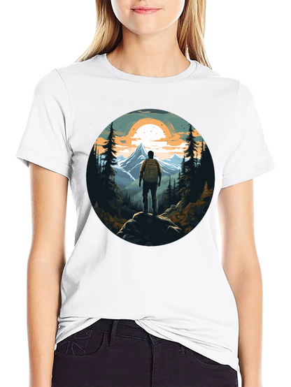 Mountain Hiker Graphic Tee - Nature Adventure Shirt