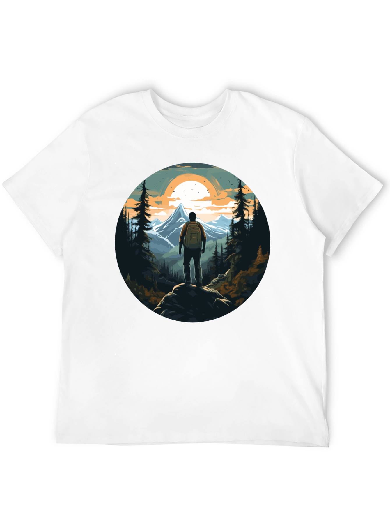 Mountain Hiker Graphic Tee - Nature Adventure Shirt