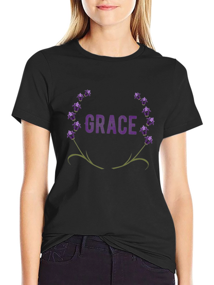 Grace Lavender Wreath T-Shirt - Elegant & Stylish