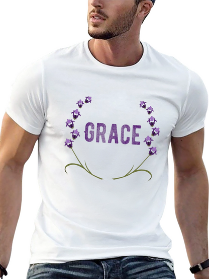 Grace Lavender Wreath T-Shirt - Elegant & Stylish