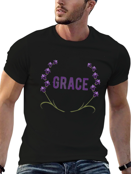 Grace Lavender Wreath T-Shirt - Elegant & Stylish