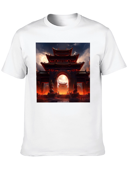 Asian Temple Graphic Black Tee