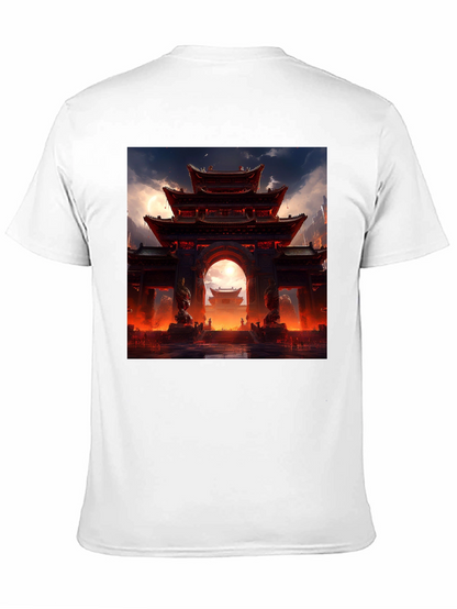 Asian Temple Graphic Black Tee