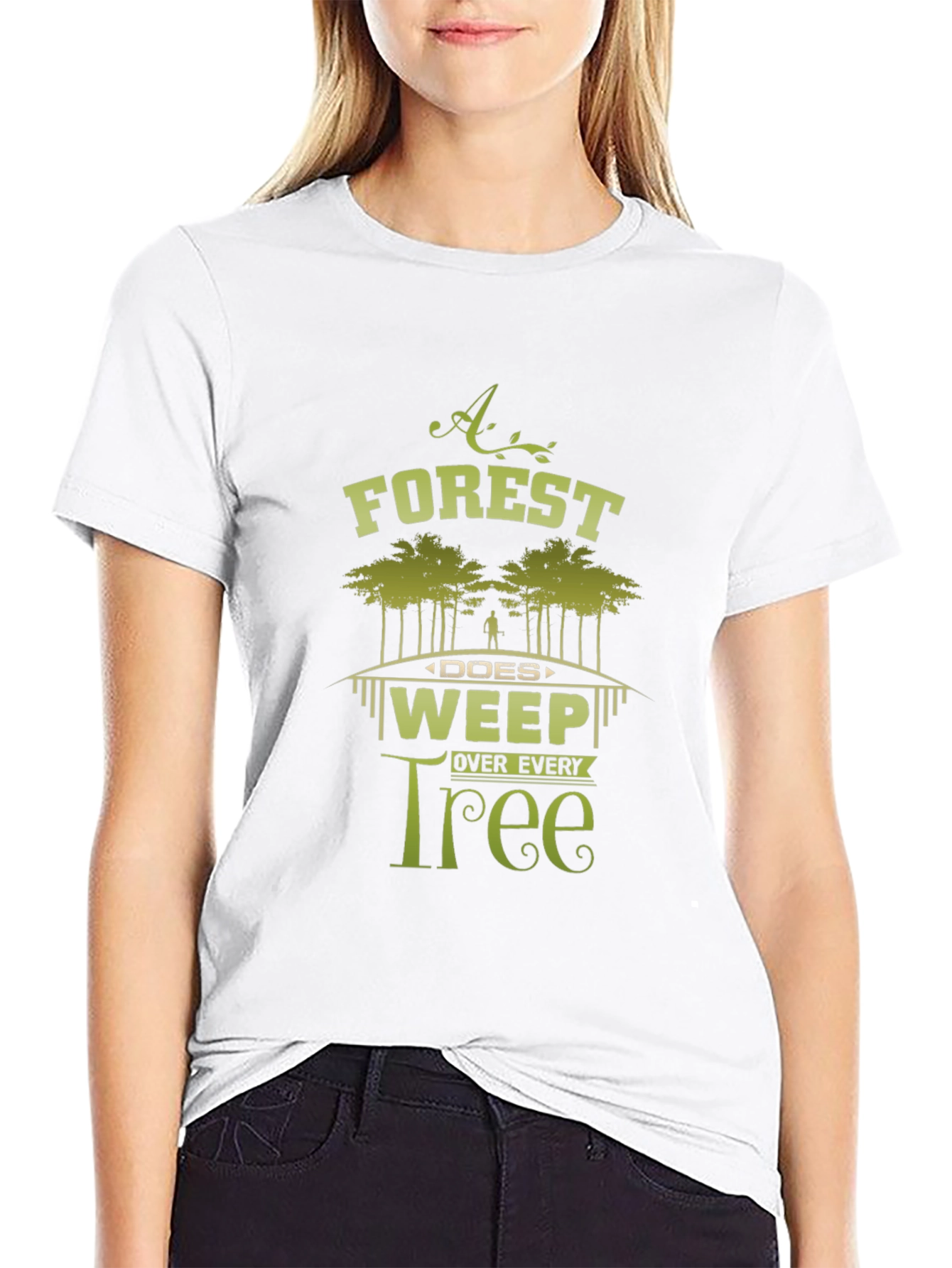 Forest Weep Tree Graphic T-Shirt