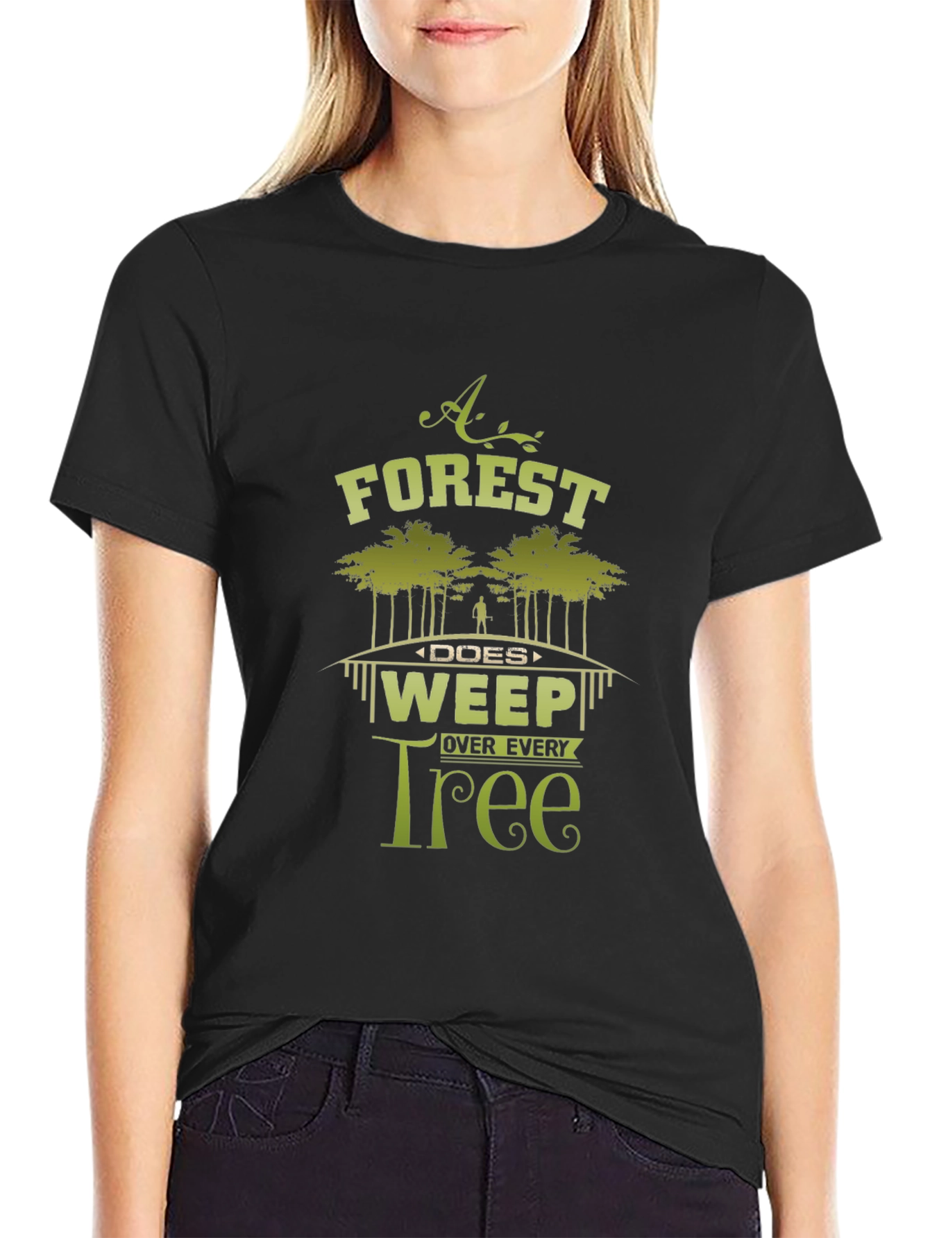 Forest Weep Tree Graphic T-Shirt