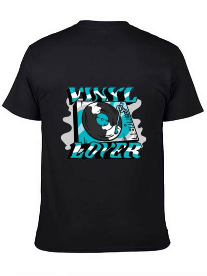 Vinyl Lover Graphic Tee - Black Cotton T-Shirt
