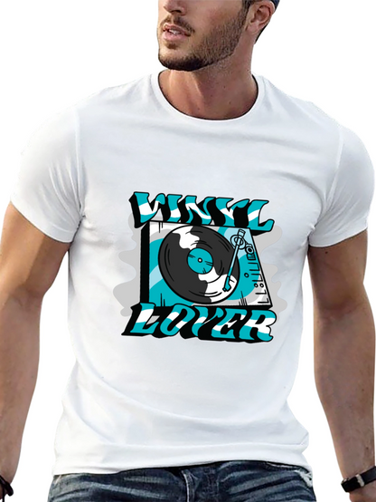 Vinyl Lover Graphic Tee - Black Cotton T-Shirt