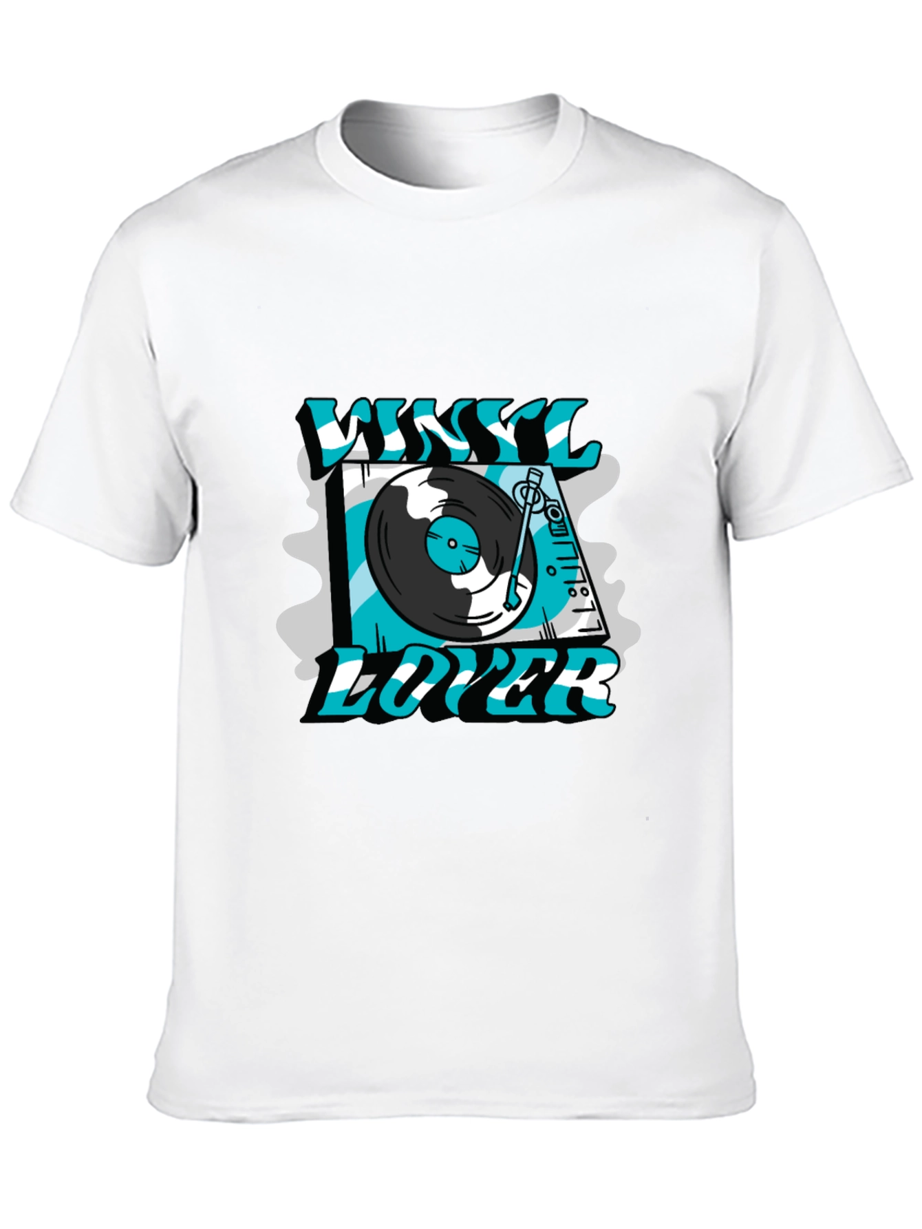 Vinyl Lover Graphic Tee - Black Cotton T-Shirt