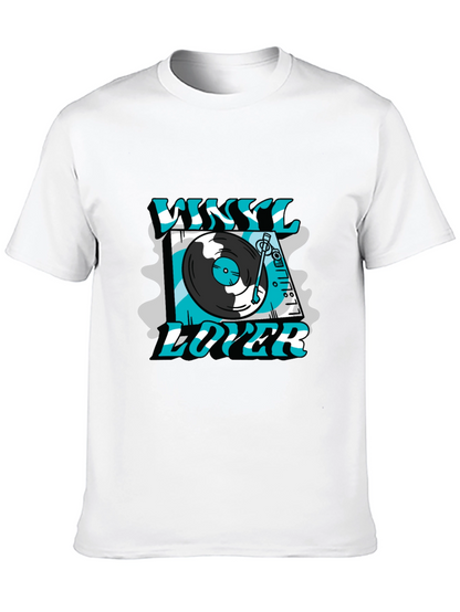 Vinyl Lover Graphic Tee - Black Cotton T-Shirt