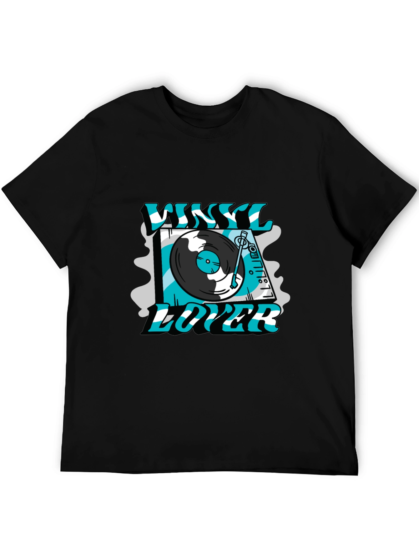 Vinyl Lover Graphic Tee - Black Cotton T-Shirt