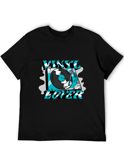 Vinyl Lover Graphic Tee - Black Cotton T-Shirt