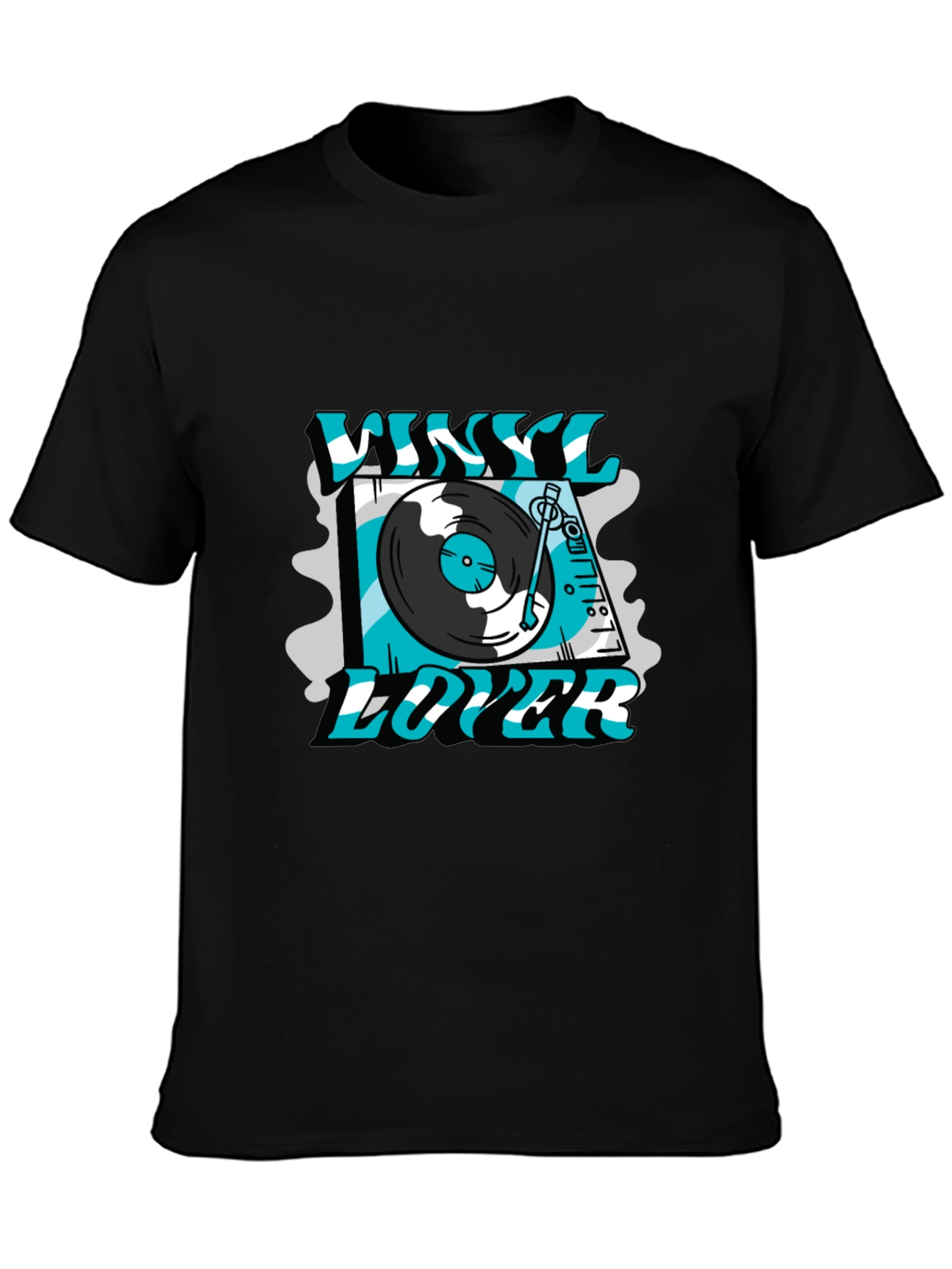 Vinyl Lover Graphic Tee - Black Cotton T-Shirt