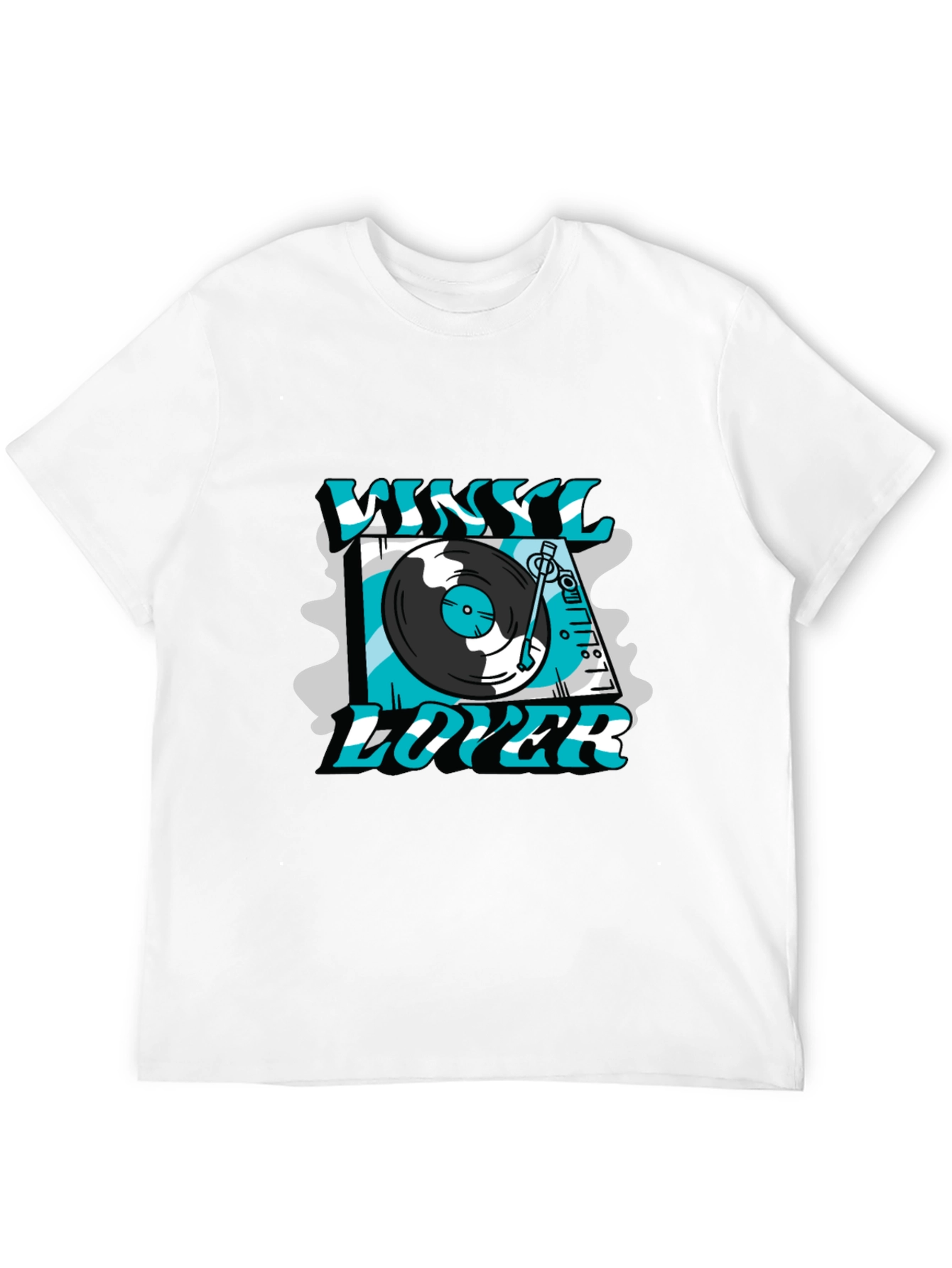 Vinyl Lover Graphic Tee - Black Cotton T-Shirt