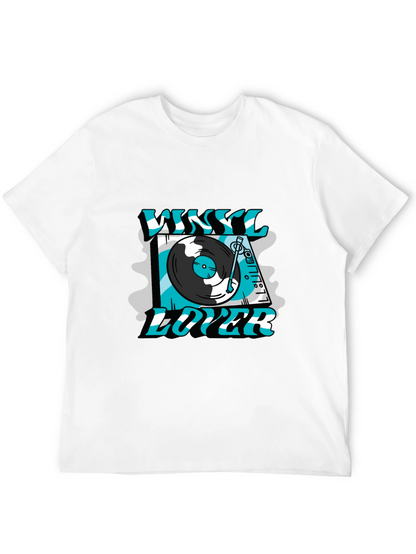 Vinyl Lover Graphic Tee - Black Cotton T-Shirt