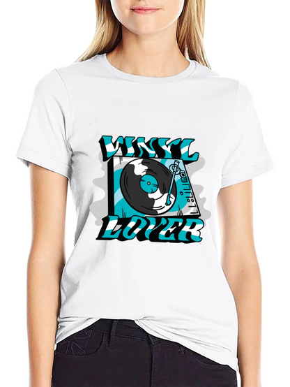 Vinyl Lover Graphic Tee - Black Cotton T-Shirt
