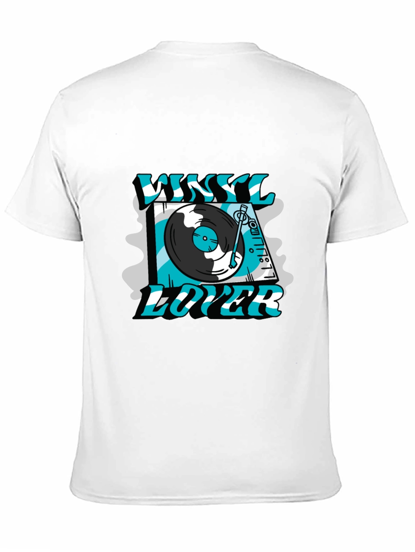 Vinyl Lover Graphic Tee - Black Cotton T-Shirt
