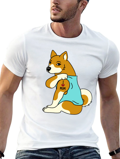 I Love Mom Dog Graphic T-Shirt