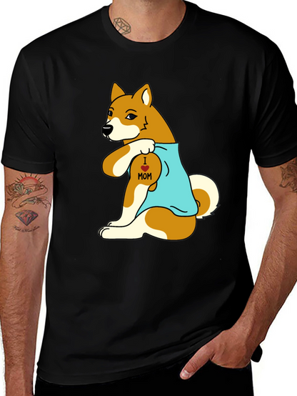 I Love Mom Dog Graphic T-Shirt