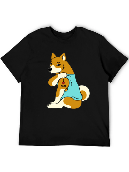 I Love Mom Dog Graphic T-Shirt