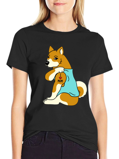 I Love Mom Dog Graphic T-Shirt
