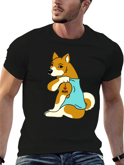 I Love Mom Dog Graphic T-Shirt