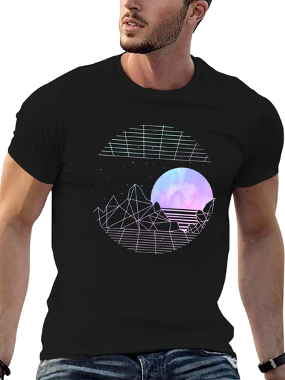 Retro Synthwave Graphic T-Shirt - Black