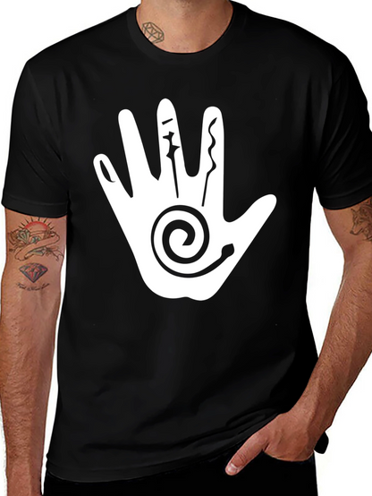 Handprint Graphic Black Tee Shirt