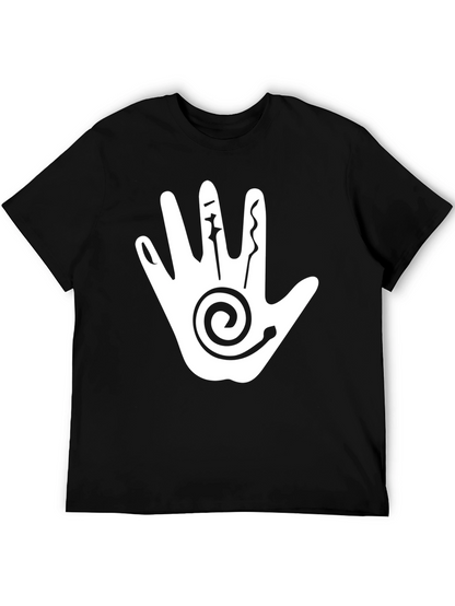 Handprint Graphic Black Tee Shirt
