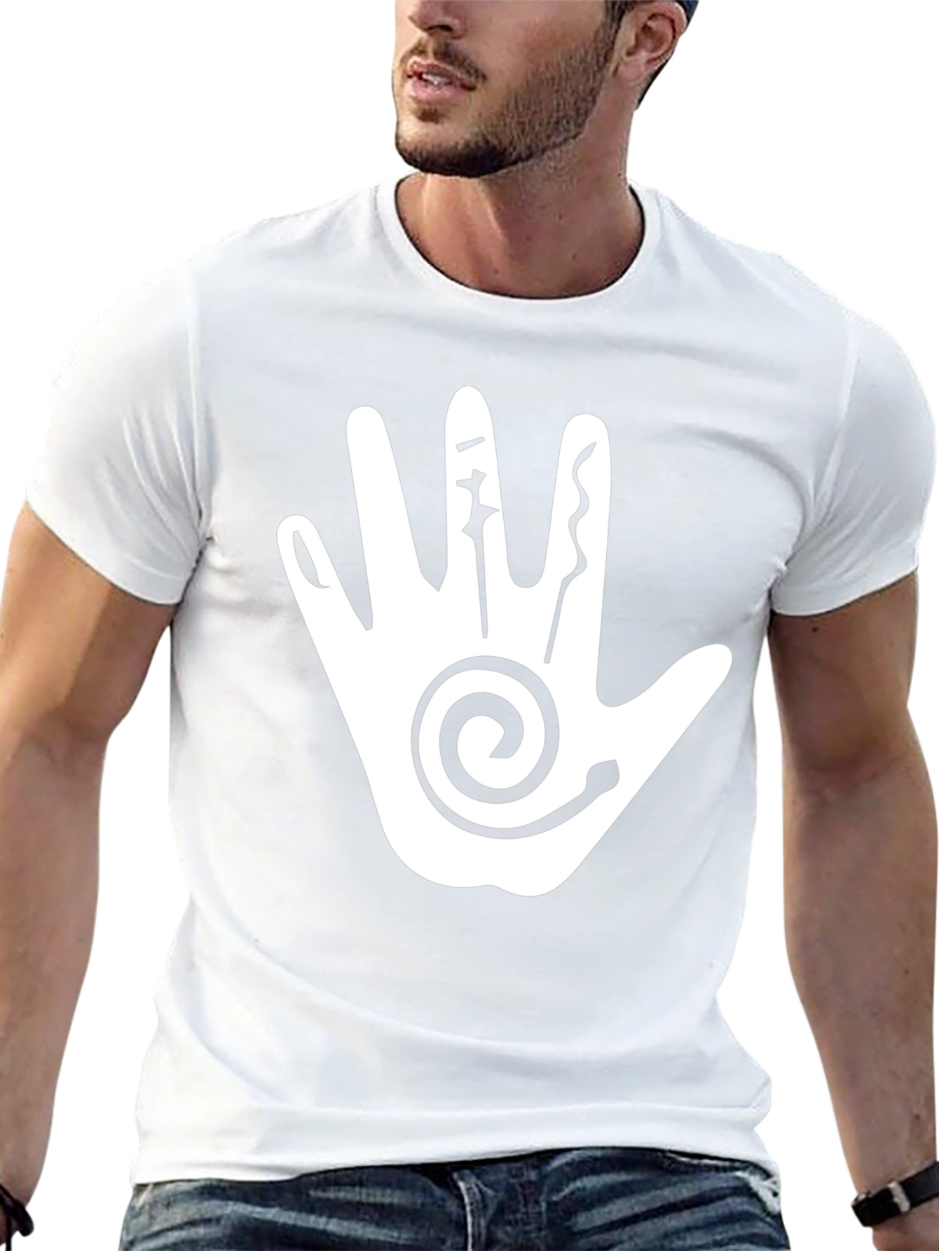Handprint Graphic Black Tee Shirt
