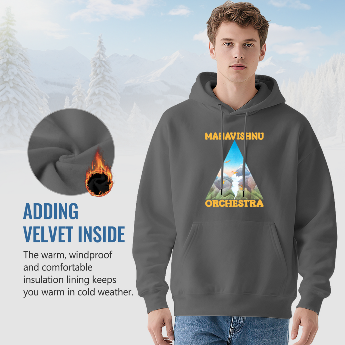 Premium Graphic Hoodie - Mountain Landscape