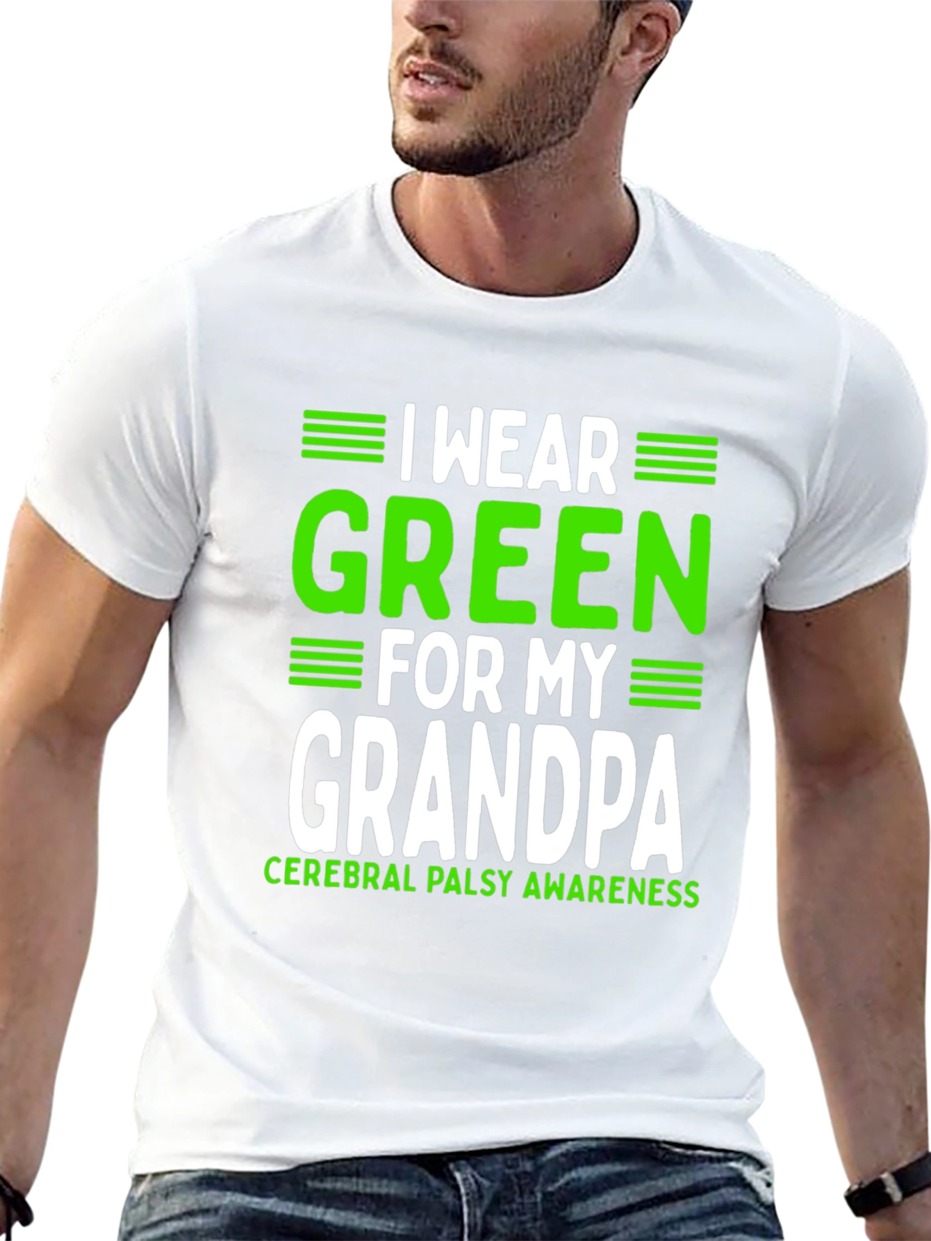 Green for Grandpa Cerebral Palsy Awareness T-Shirt