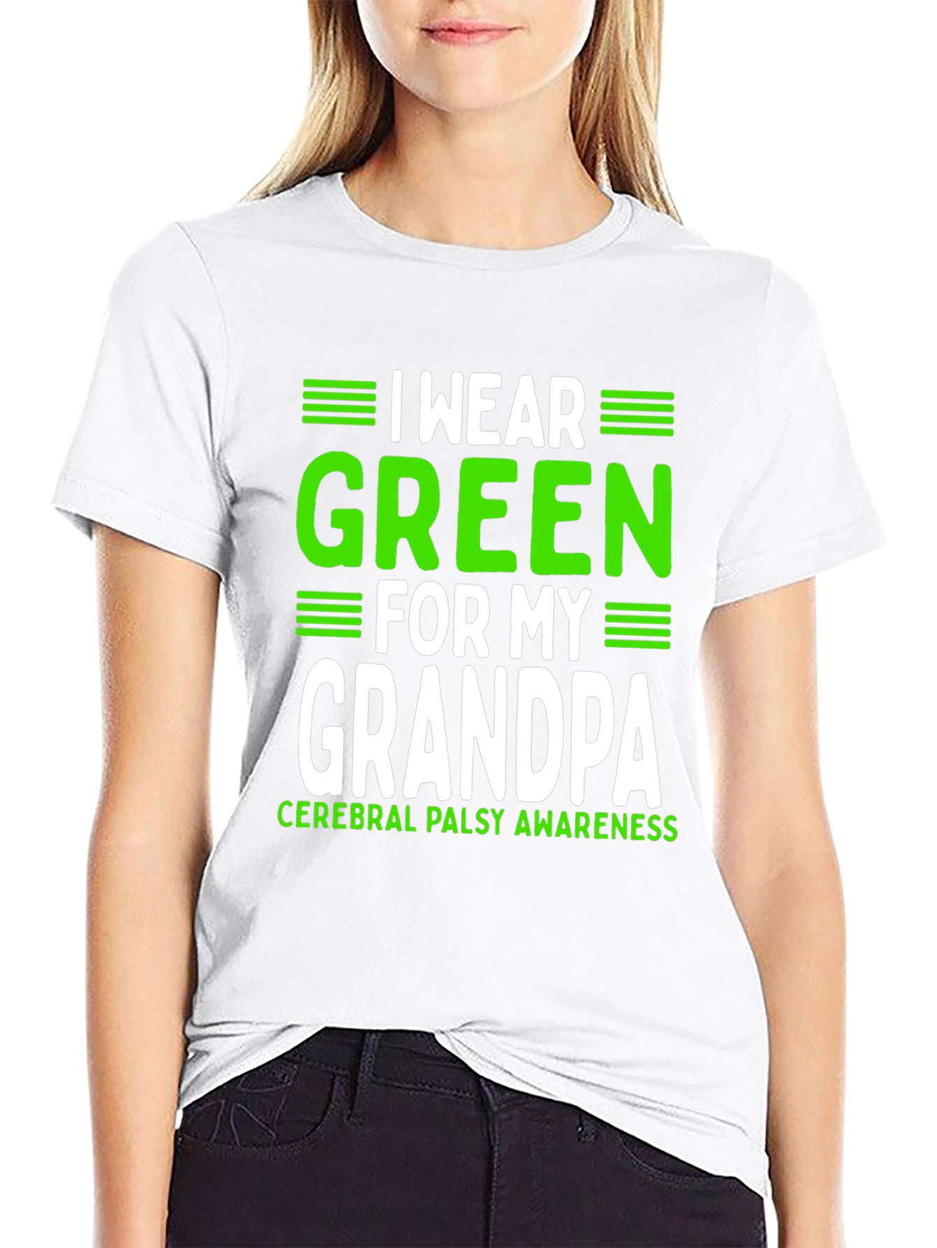 Green for Grandpa Cerebral Palsy Awareness T-Shirt