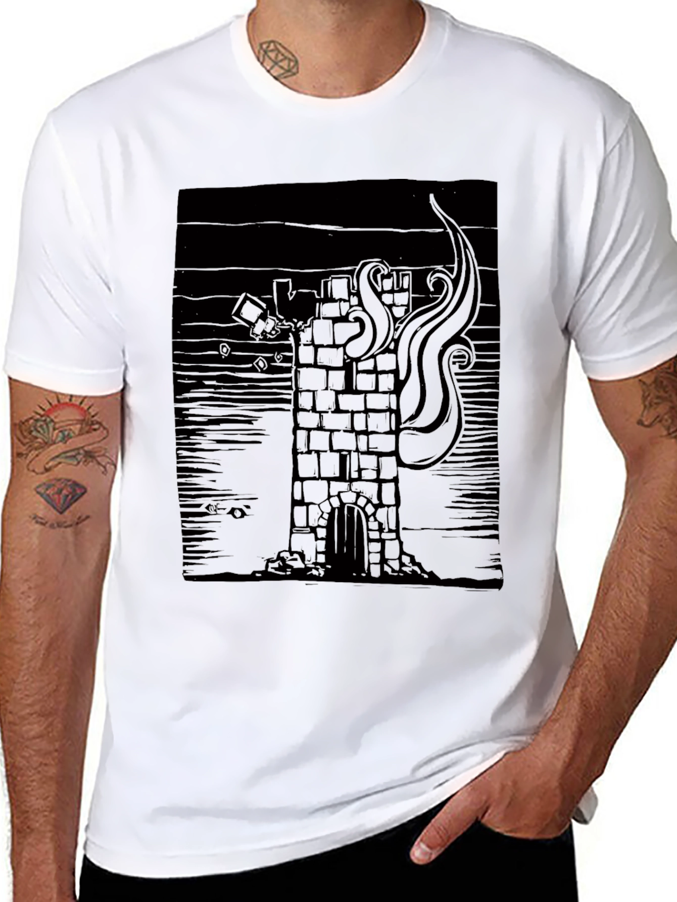 Tower Graphic Print T-Shirt