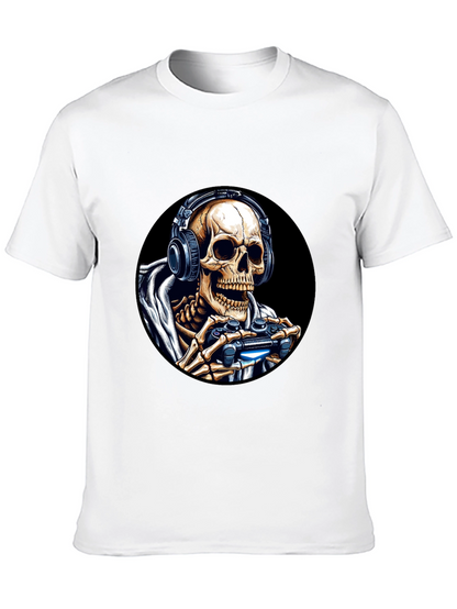 Gaming Skeleton T-Shirt - Black Cotton Tee