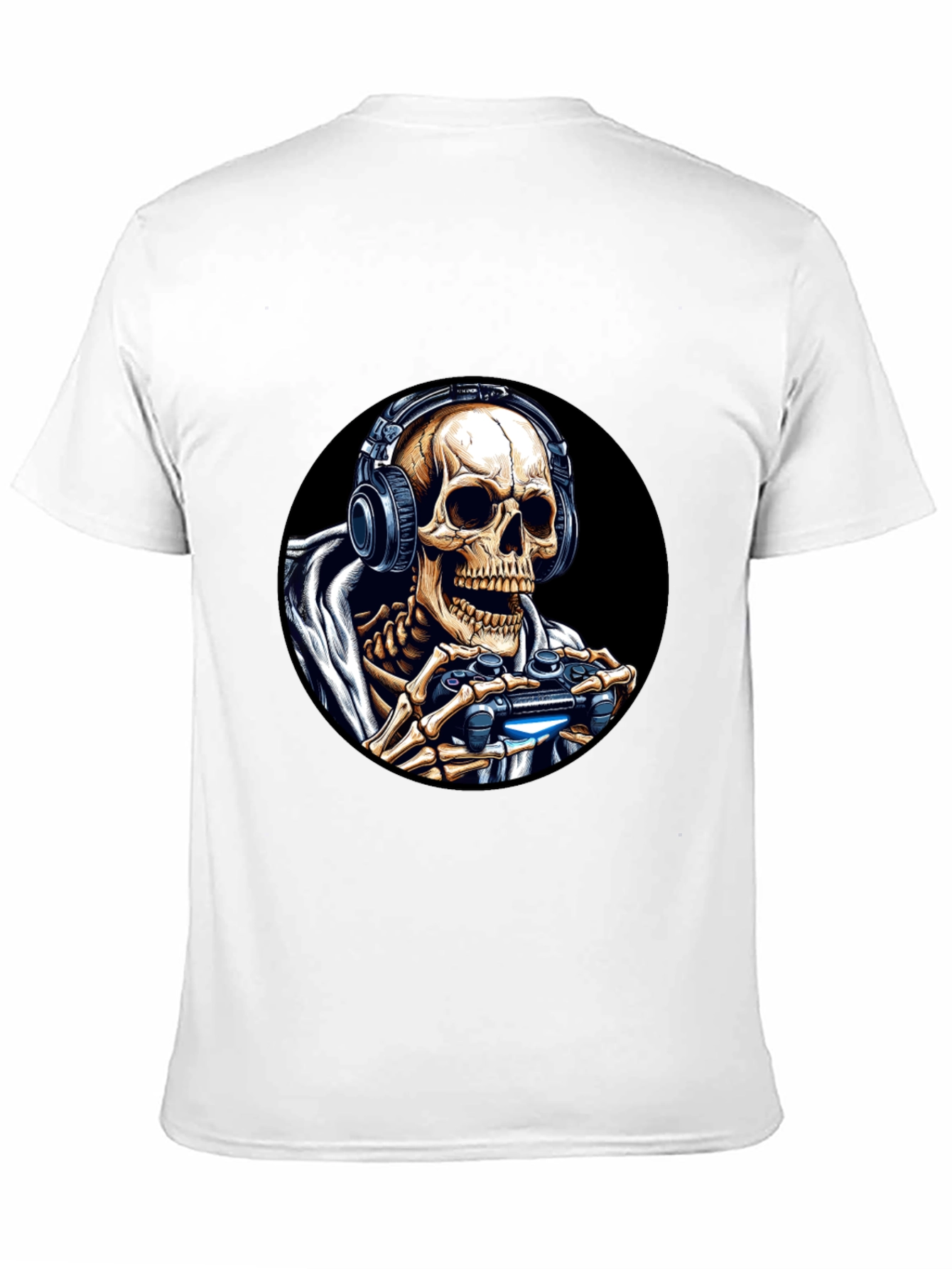 Gaming Skeleton T-Shirt - Black Cotton Tee
