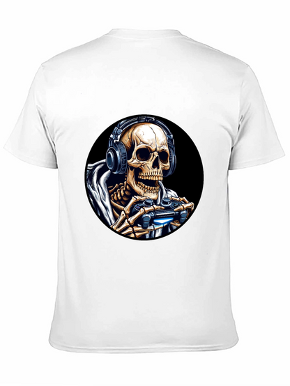 Gaming Skeleton T-Shirt - Black Cotton Tee