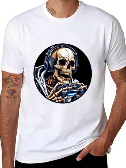 Gaming Skeleton T-Shirt - Black Cotton Tee
