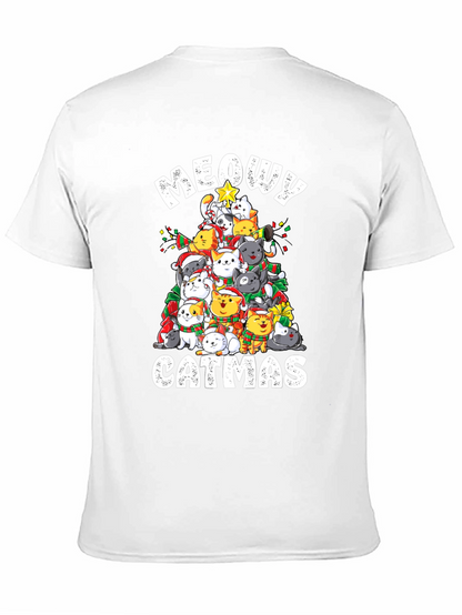 Meowy Catmas T-Shirt: Festive Cat Christmas Tree Design