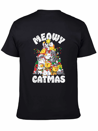 Meowy Catmas T-Shirt: Festive Cat Christmas Tree Design