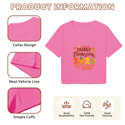 Family Thanksgiving 2026 Fall Holiday Crop Top