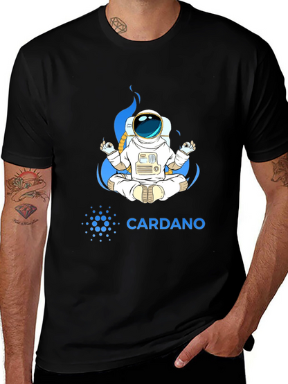 Cardano Astronaut T-Shirt - Meditating Space Explorer Tee