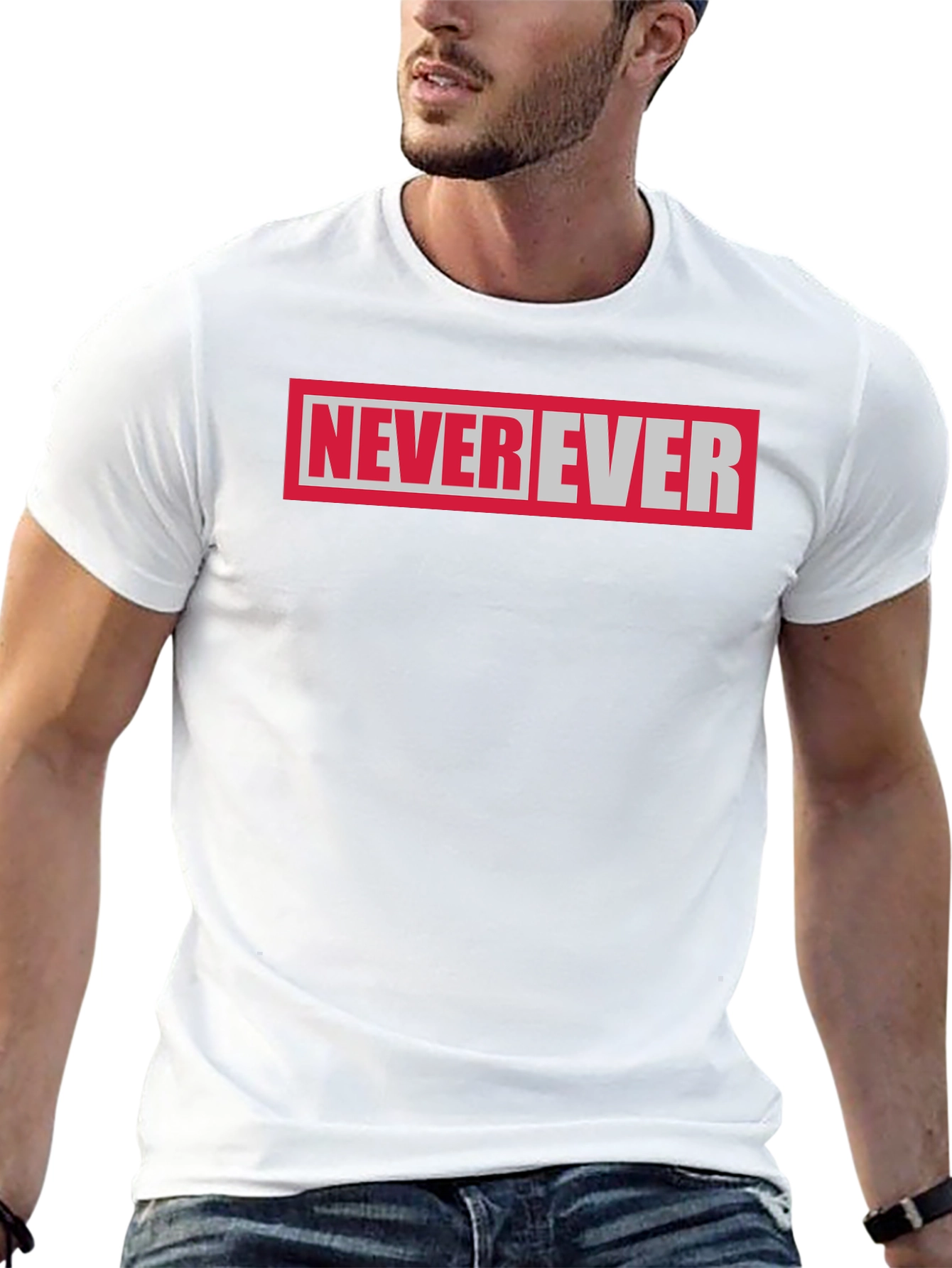 Never Ever Graphic Tee - Black Cotton T-Shirt