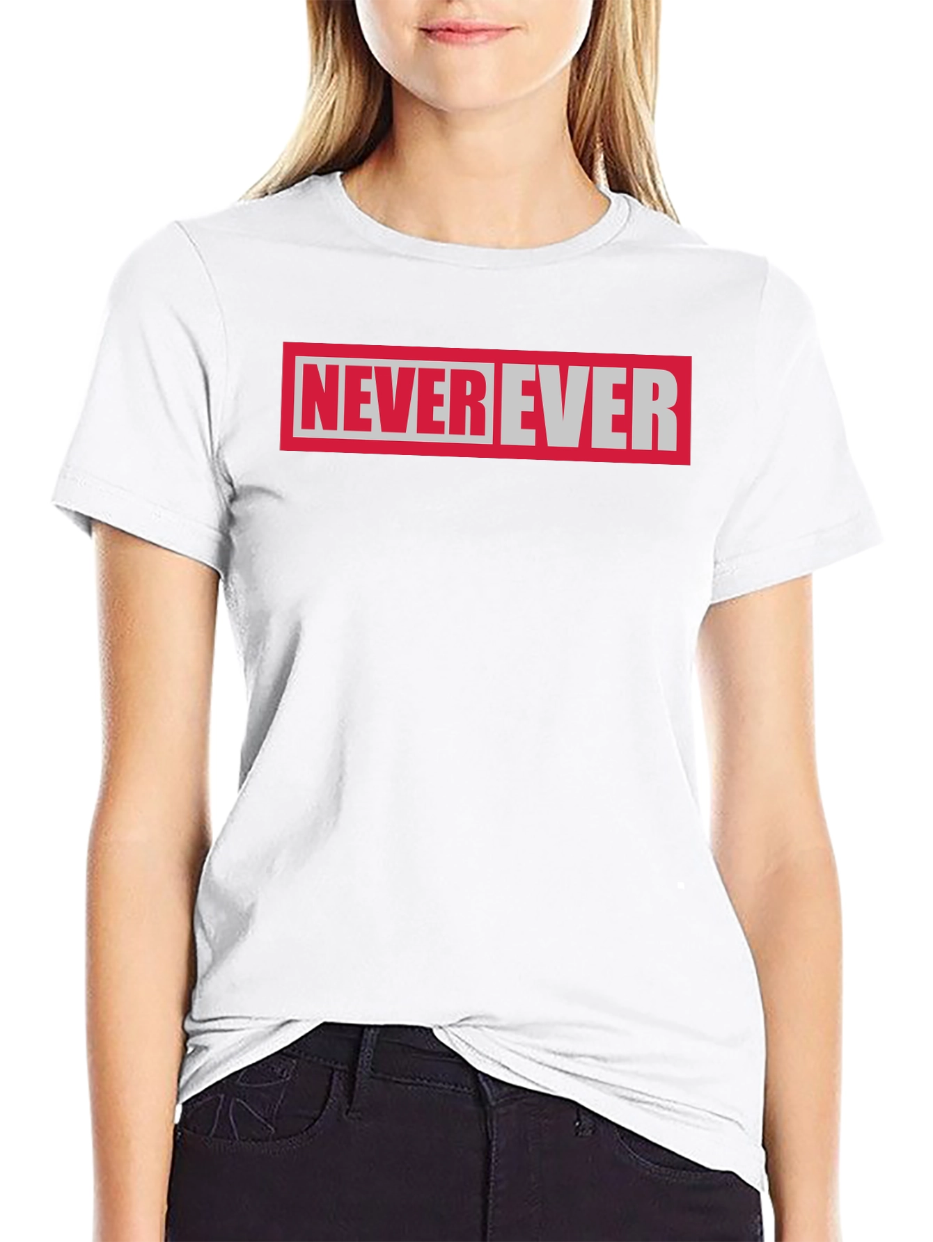 Never Ever Graphic Tee - Black Cotton T-Shirt