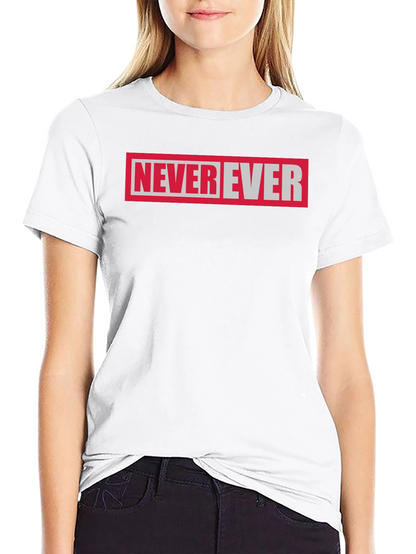 Never Ever Graphic Tee - Black Cotton T-Shirt