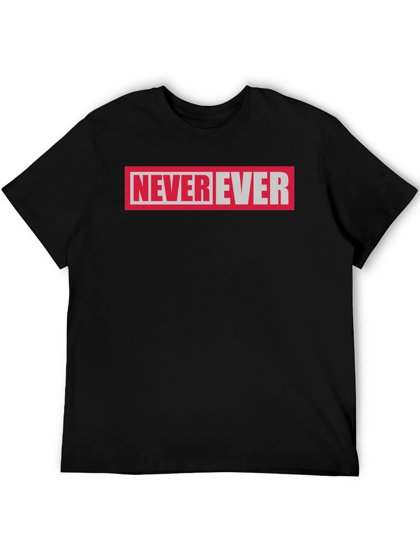 Never Ever Graphic Tee - Black Cotton T-Shirt