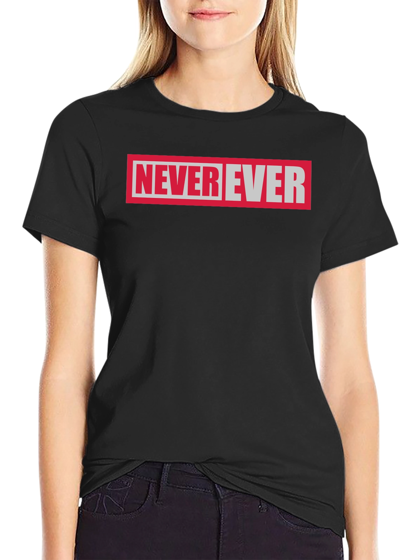 Never Ever Graphic Tee - Black Cotton T-Shirt