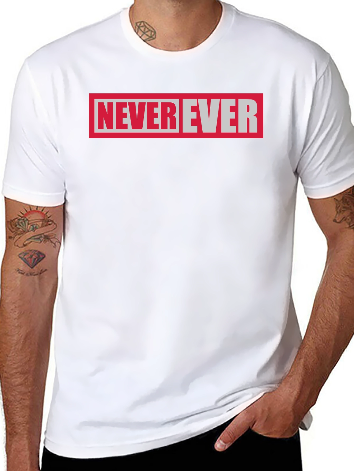 Never Ever Graphic Tee - Black Cotton T-Shirt
