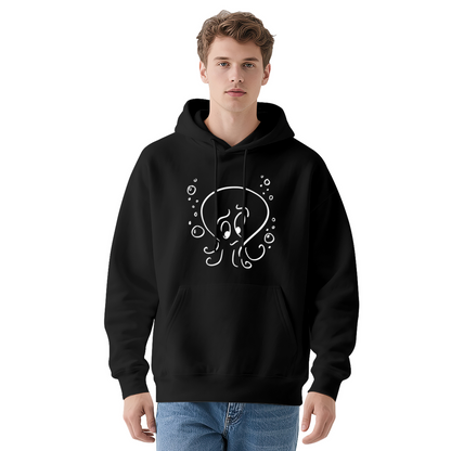 Cute Cartoon Octopus Line Art Graphic Hoodie