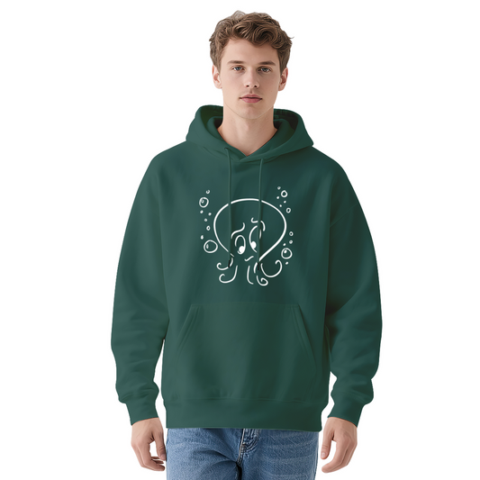Cute Cartoon Octopus Line Art Graphic Hoodie